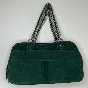 Stunning Green Genuine Suede Handbag